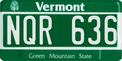 VT license plate NQR636