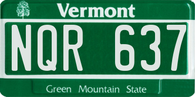 VT license plate NQR637