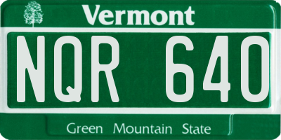 VT license plate NQR640