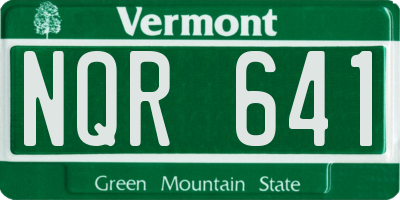 VT license plate NQR641