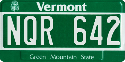 VT license plate NQR642