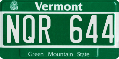 VT license plate NQR644