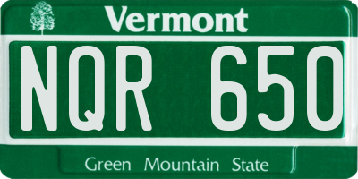 VT license plate NQR650