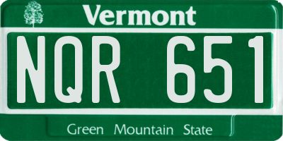 VT license plate NQR651