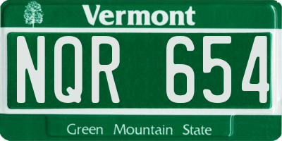 VT license plate NQR654