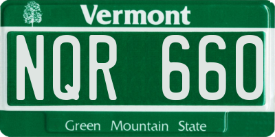VT license plate NQR660