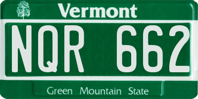 VT license plate NQR662