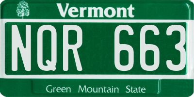 VT license plate NQR663