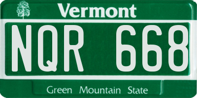 VT license plate NQR668
