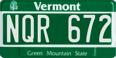 VT license plate NQR672