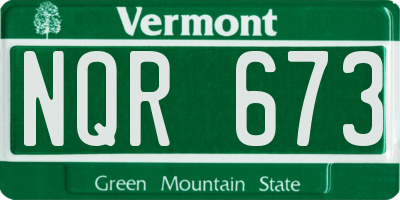 VT license plate NQR673