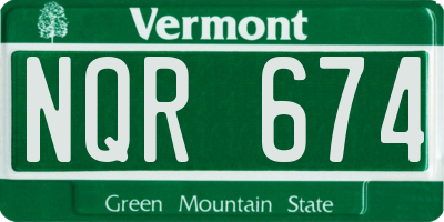 VT license plate NQR674
