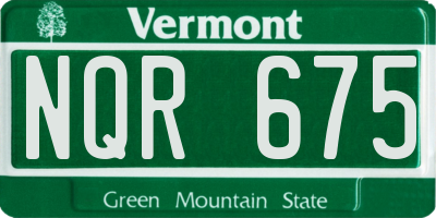 VT license plate NQR675