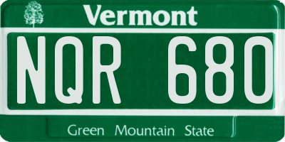 VT license plate NQR680