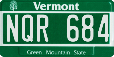 VT license plate NQR684