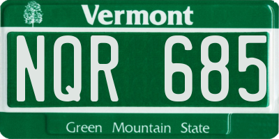 VT license plate NQR685