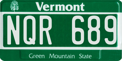 VT license plate NQR689