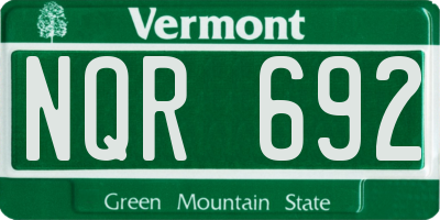 VT license plate NQR692