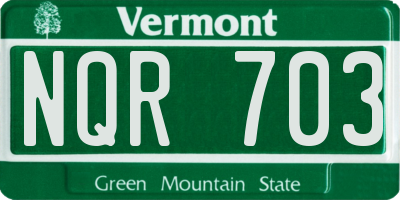 VT license plate NQR703