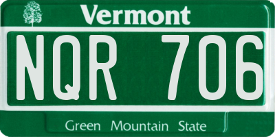 VT license plate NQR706