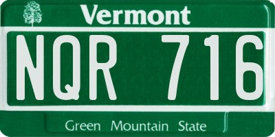 VT license plate NQR716