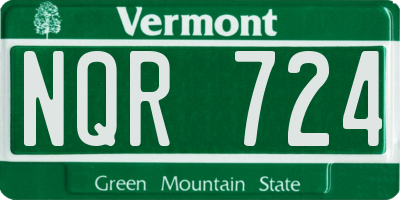 VT license plate NQR724