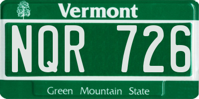 VT license plate NQR726