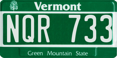 VT license plate NQR733