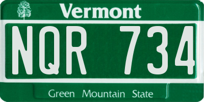 VT license plate NQR734