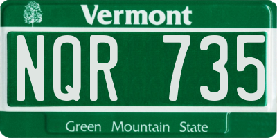 VT license plate NQR735