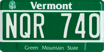 VT license plate NQR740