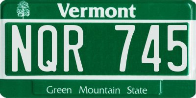 VT license plate NQR745