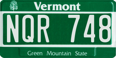 VT license plate NQR748