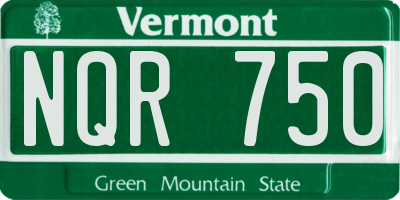 VT license plate NQR750