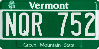 VT license plate NQR752