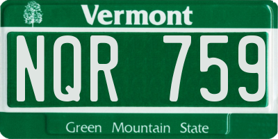 VT license plate NQR759