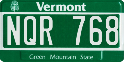 VT license plate NQR768