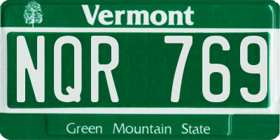 VT license plate NQR769