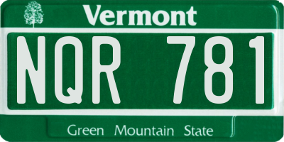VT license plate NQR781