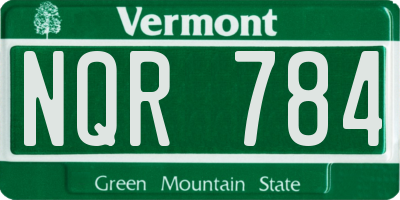 VT license plate NQR784