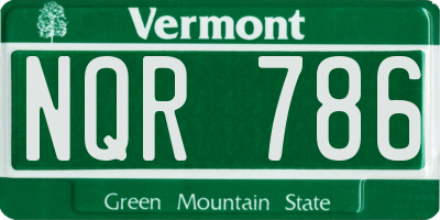 VT license plate NQR786