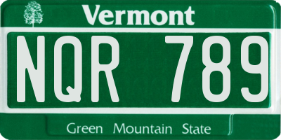 VT license plate NQR789