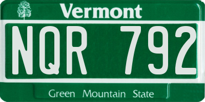 VT license plate NQR792