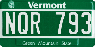 VT license plate NQR793