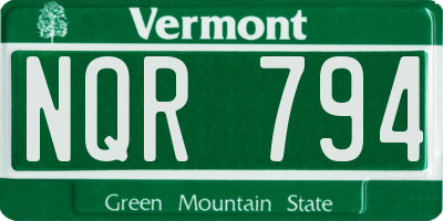 VT license plate NQR794