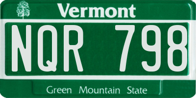 VT license plate NQR798