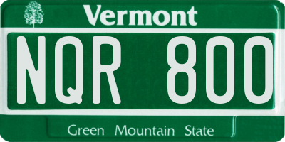 VT license plate NQR800