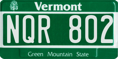 VT license plate NQR802