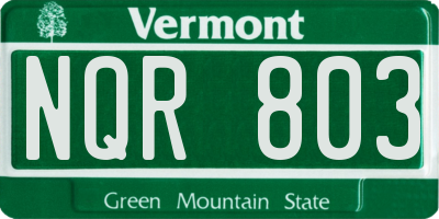 VT license plate NQR803