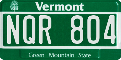 VT license plate NQR804